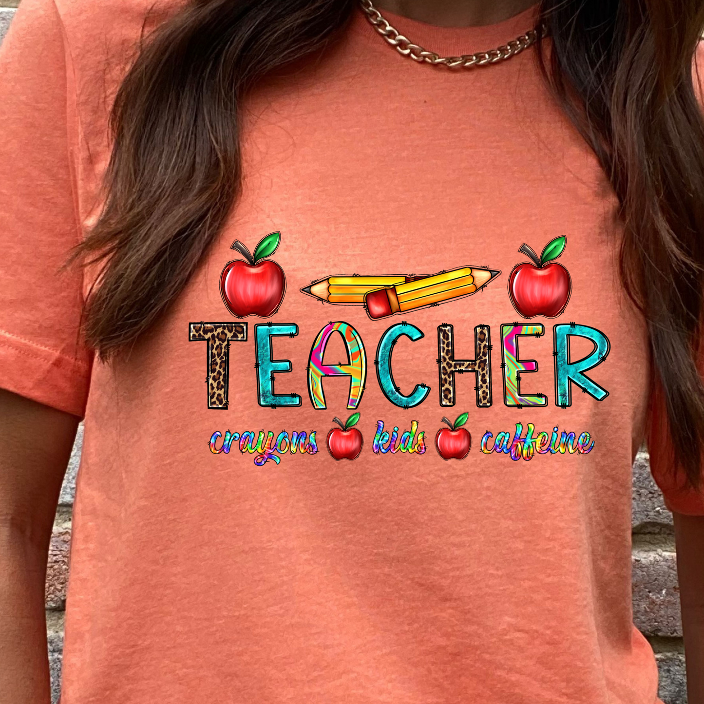 Crayons, Kids, Caffeine Graphic Tee