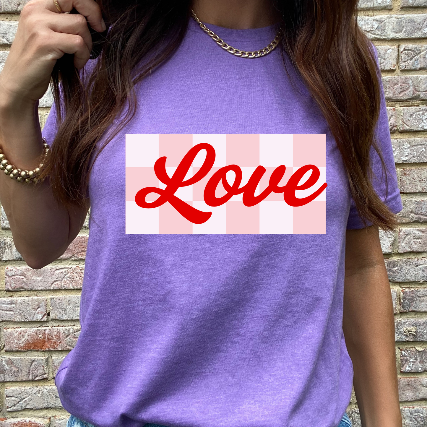 Checkered Love Graphic Tee