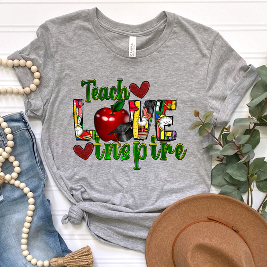 Teach love Inspire Apple Graphic Tee