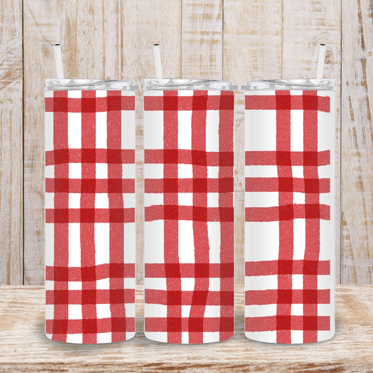 Red Plaid Tumbler