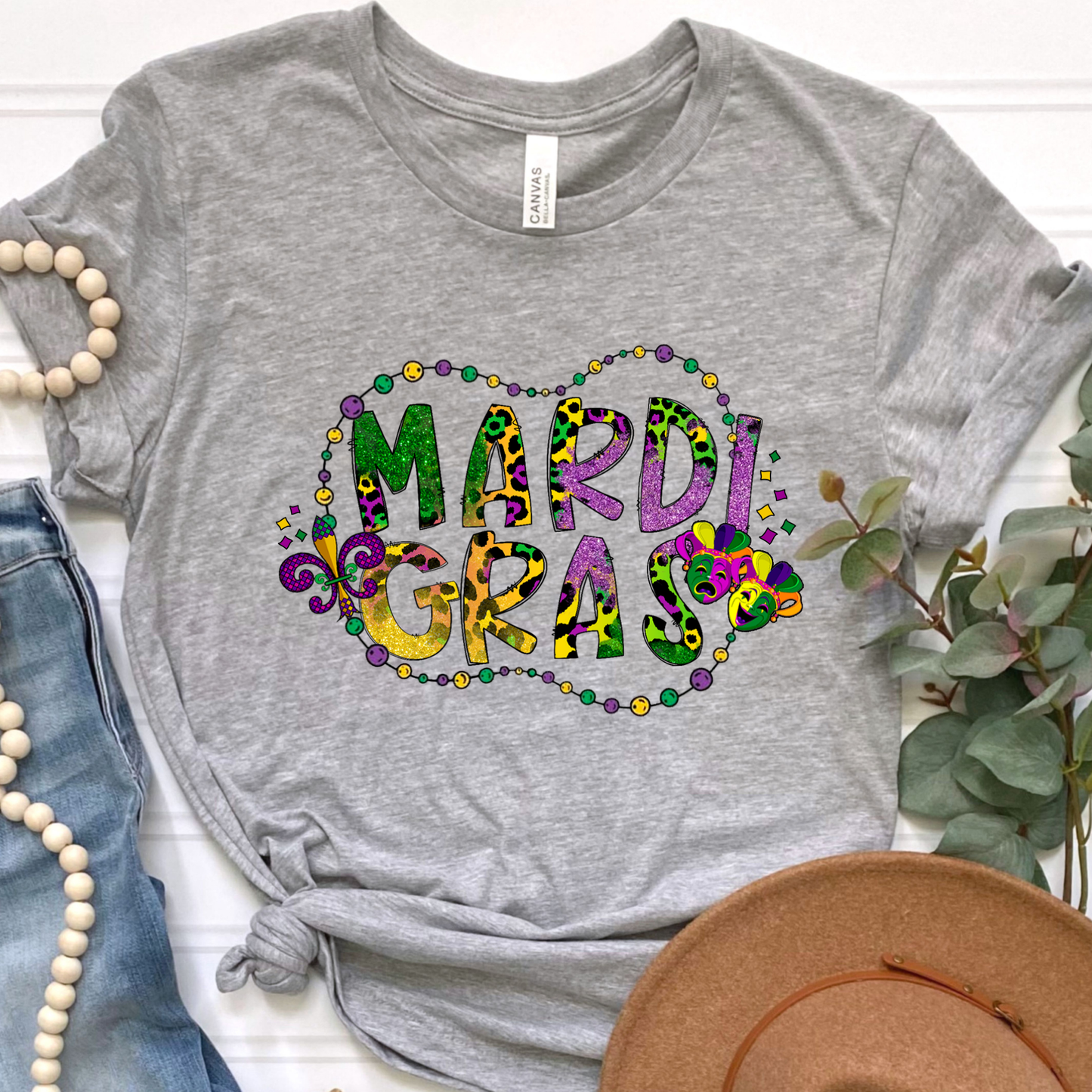 Mardi Gras Beads Graphic Tee