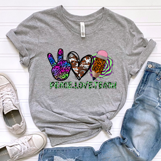Teach Green and Purple Graphic Tee
