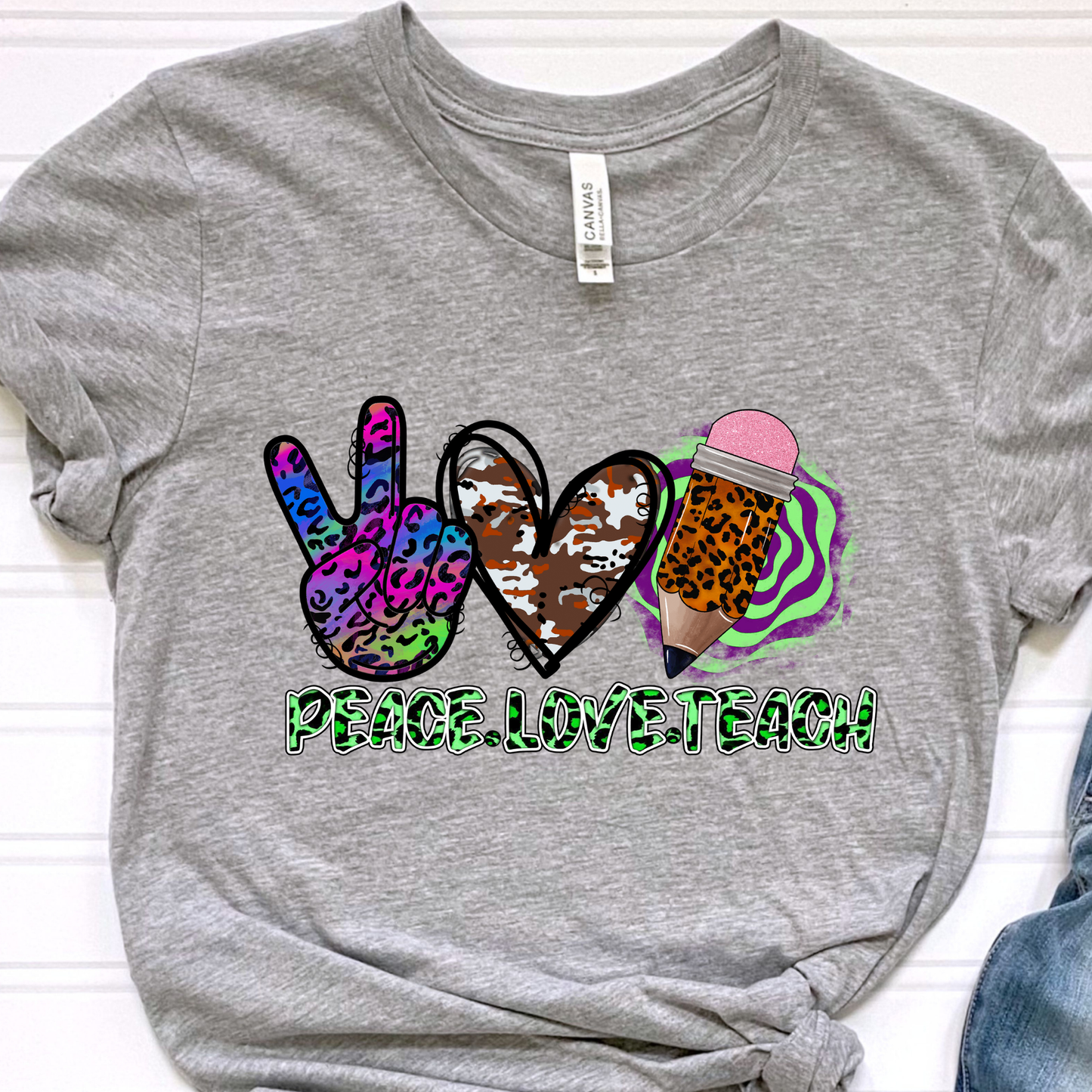 Teach Green and Purple Graphic Tee