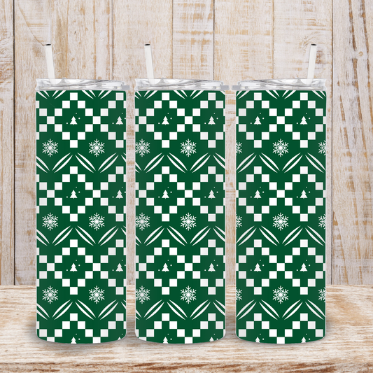 Christmas Tree Plaid Tumbler
