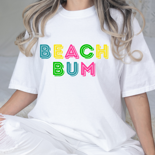 Beach Bum White Graphic Tee