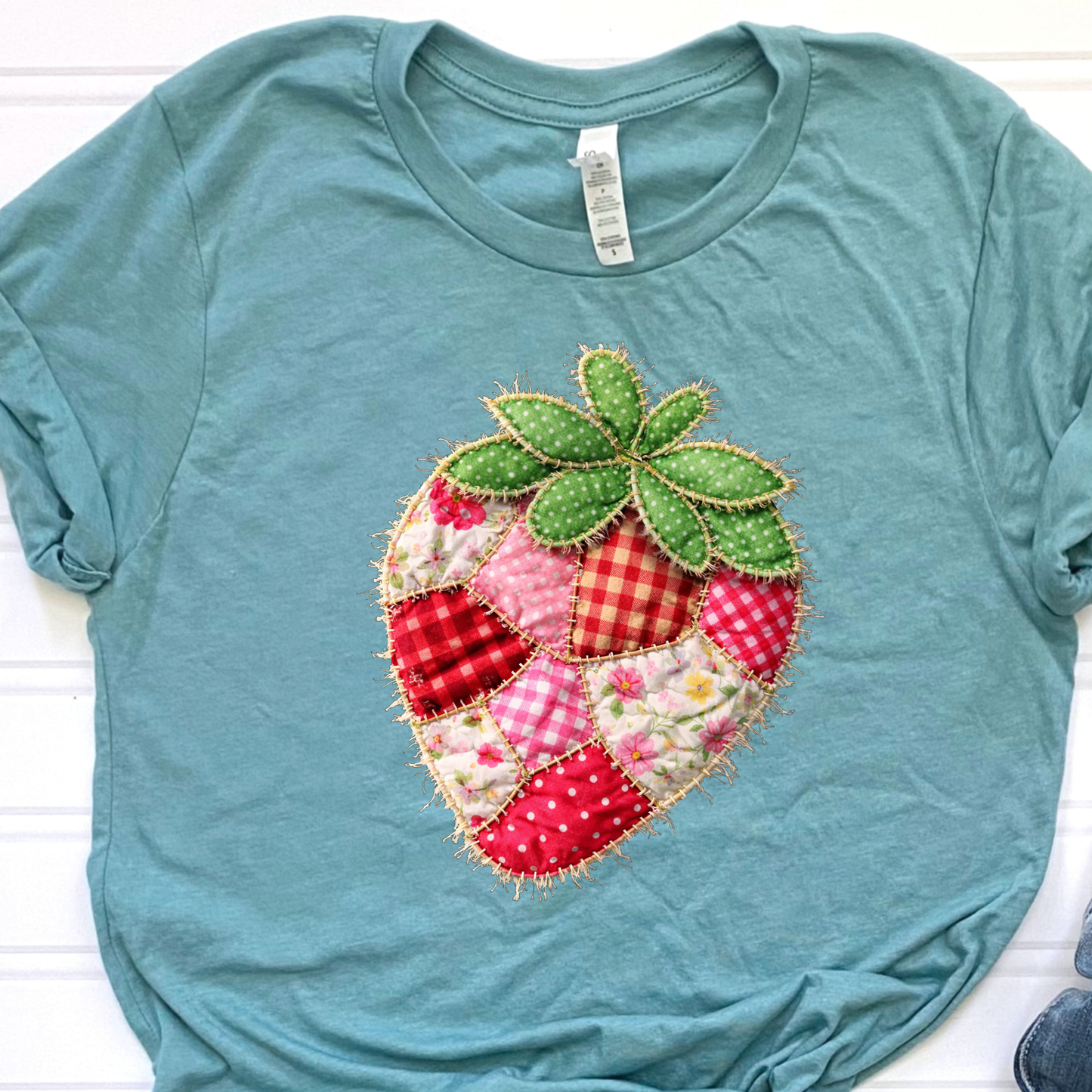 Patchwork Strawberry Graphic Tee