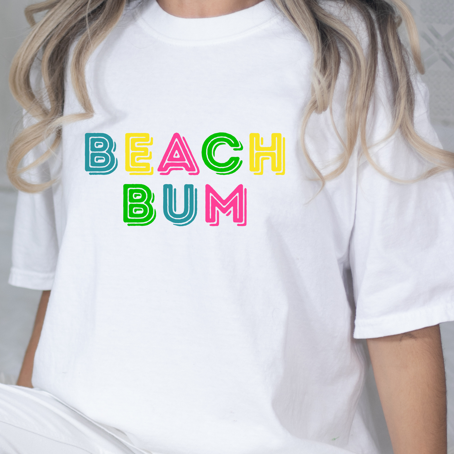 Beach Bum White Graphic Tee