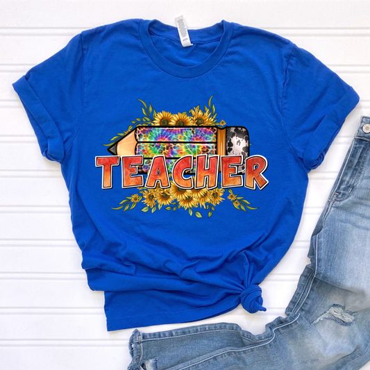 Teacher Tie Dye Graphic Tee