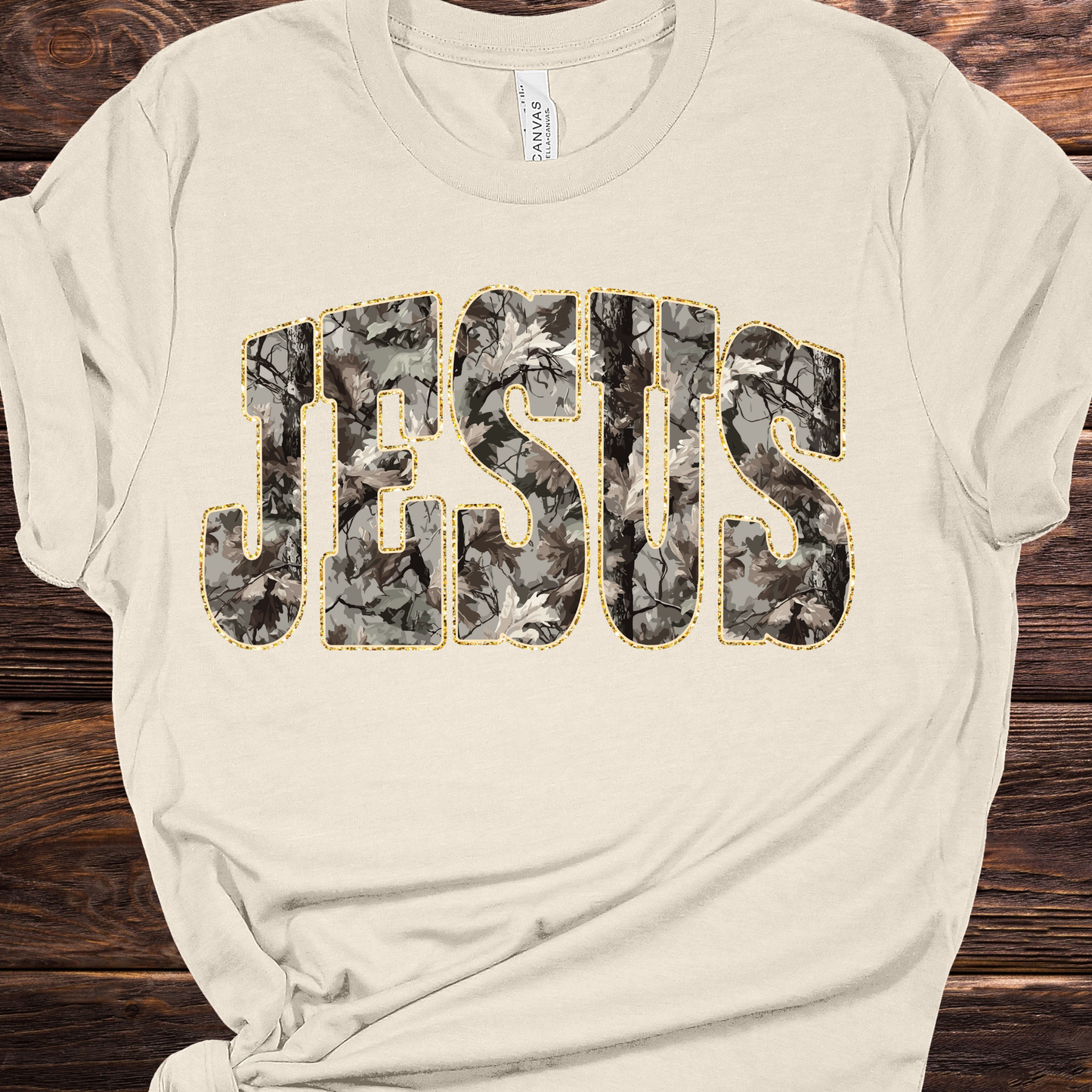 Camo Jesus Tan Graphic Tee
