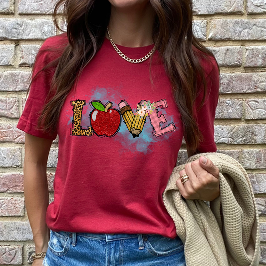 Love Glitter Graphic Tee