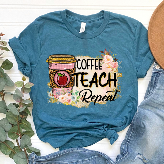 Coffee Teach Repeat Graphic Tee
