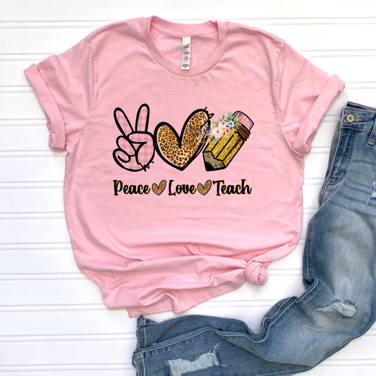 Peace Love Teach  Graphic Tee
