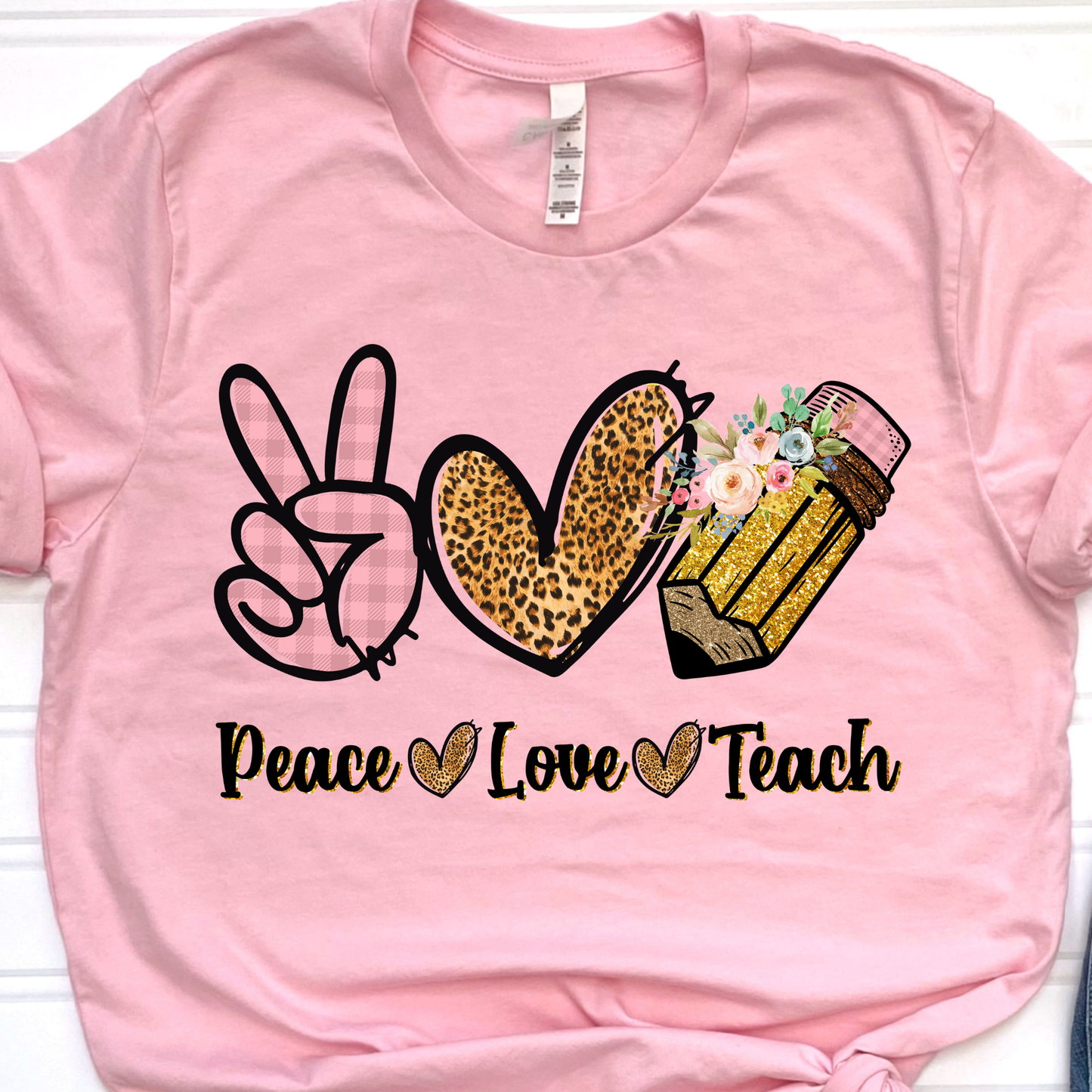 Peace Love Teach  Graphic Tee