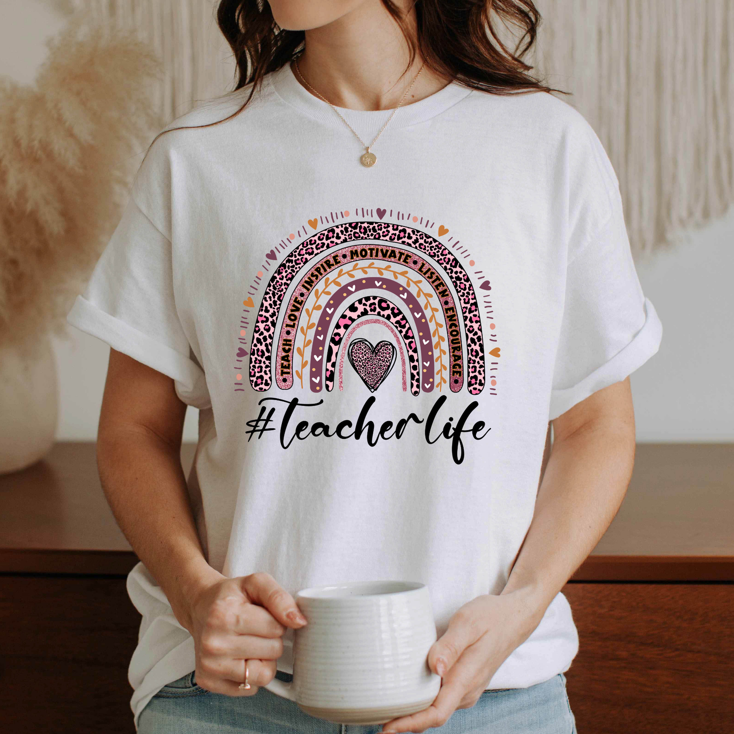 Teacher Life Rainbow Graphic Tee