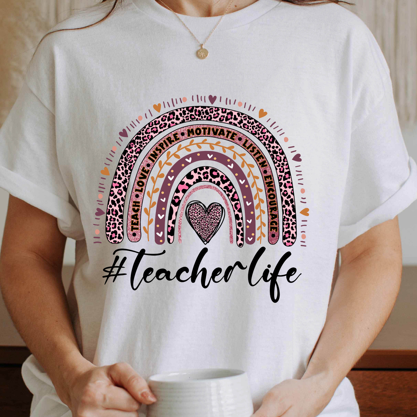 Teacher Life Rainbow Graphic Tee