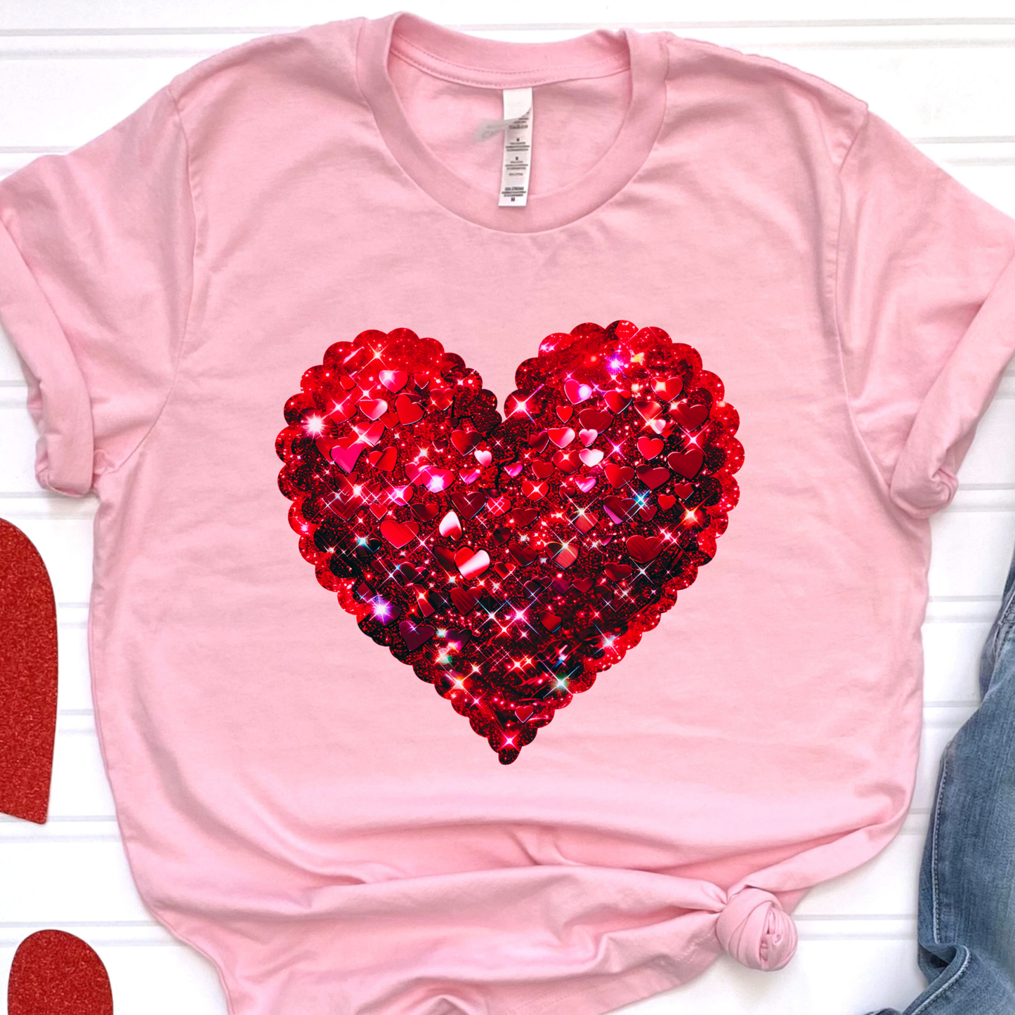 Sparkling Love- Pink Graphic Tee