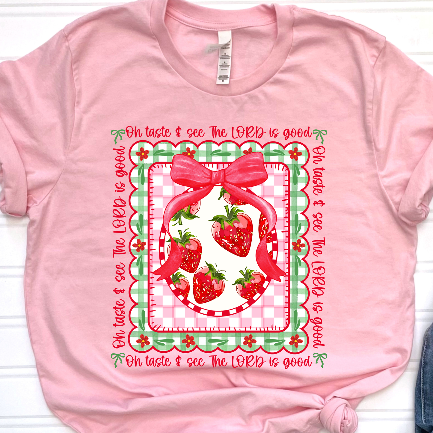 The Lord is Good Strawberry Pink Graphic Tee