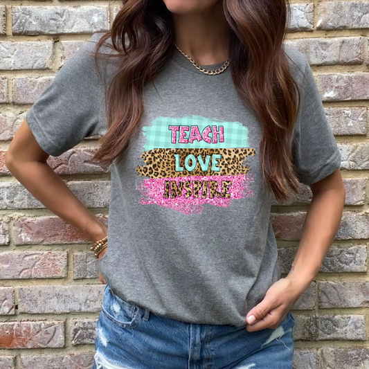 Teach Love Inspire Grey Graphic Tee