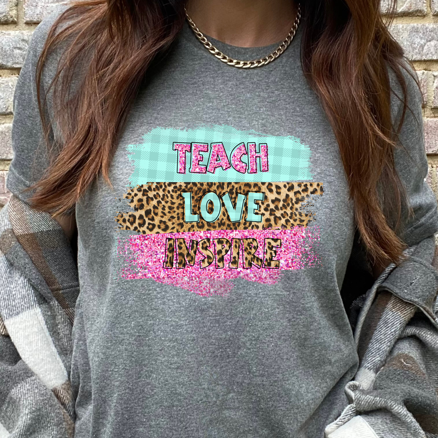 Teach Love Inspire Grey Graphic Tee