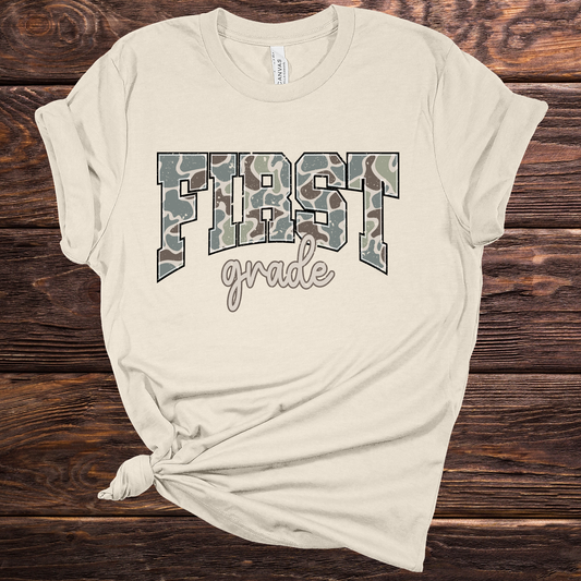 Camo First Grade Graphic Tee