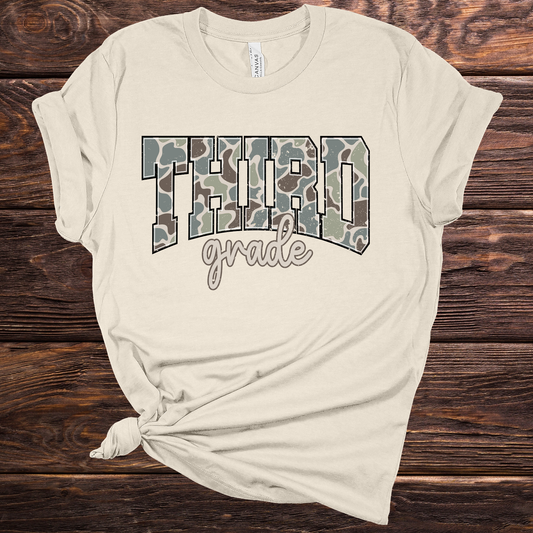 Camo Third Grade Graphic Tee