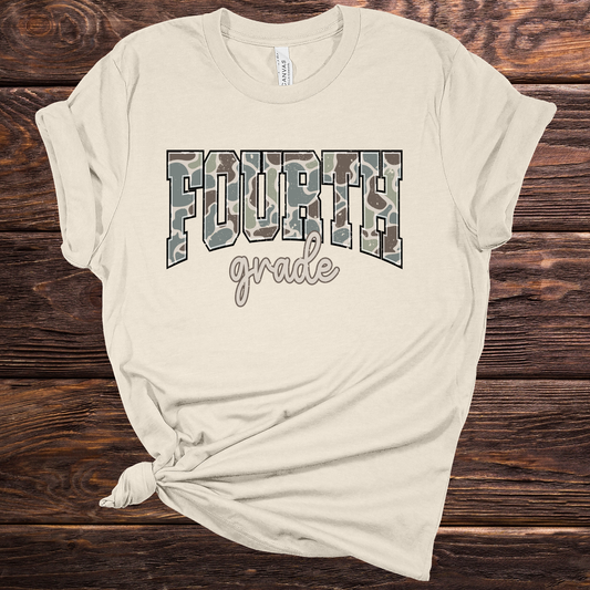 Camo Fourth Grade Graphic Tee