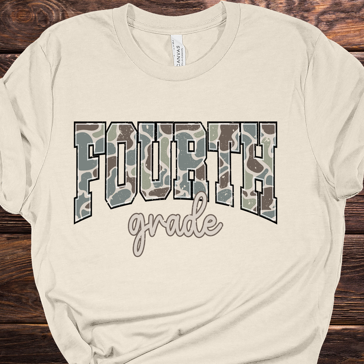 Camo Fourth Grade Graphic Tee