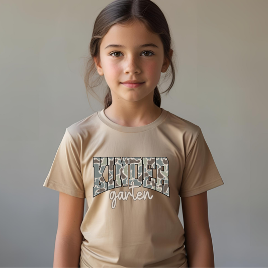 Camo Kindergarten Youth Graphic Tee