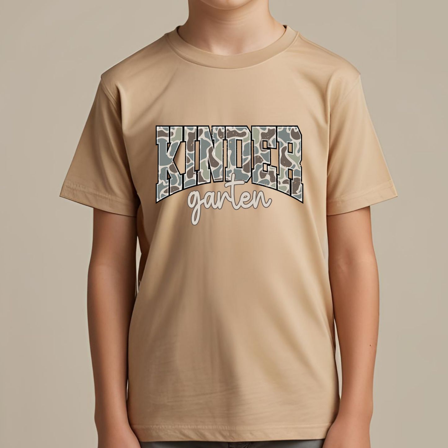 Camo Kindergarten Youth Graphic Tee