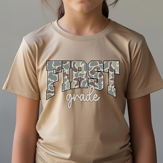Camo First Grade Youth Graphic Tee