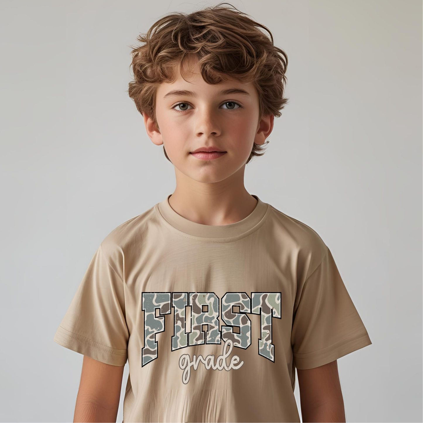 Camo First Grade Youth Graphic Tee
