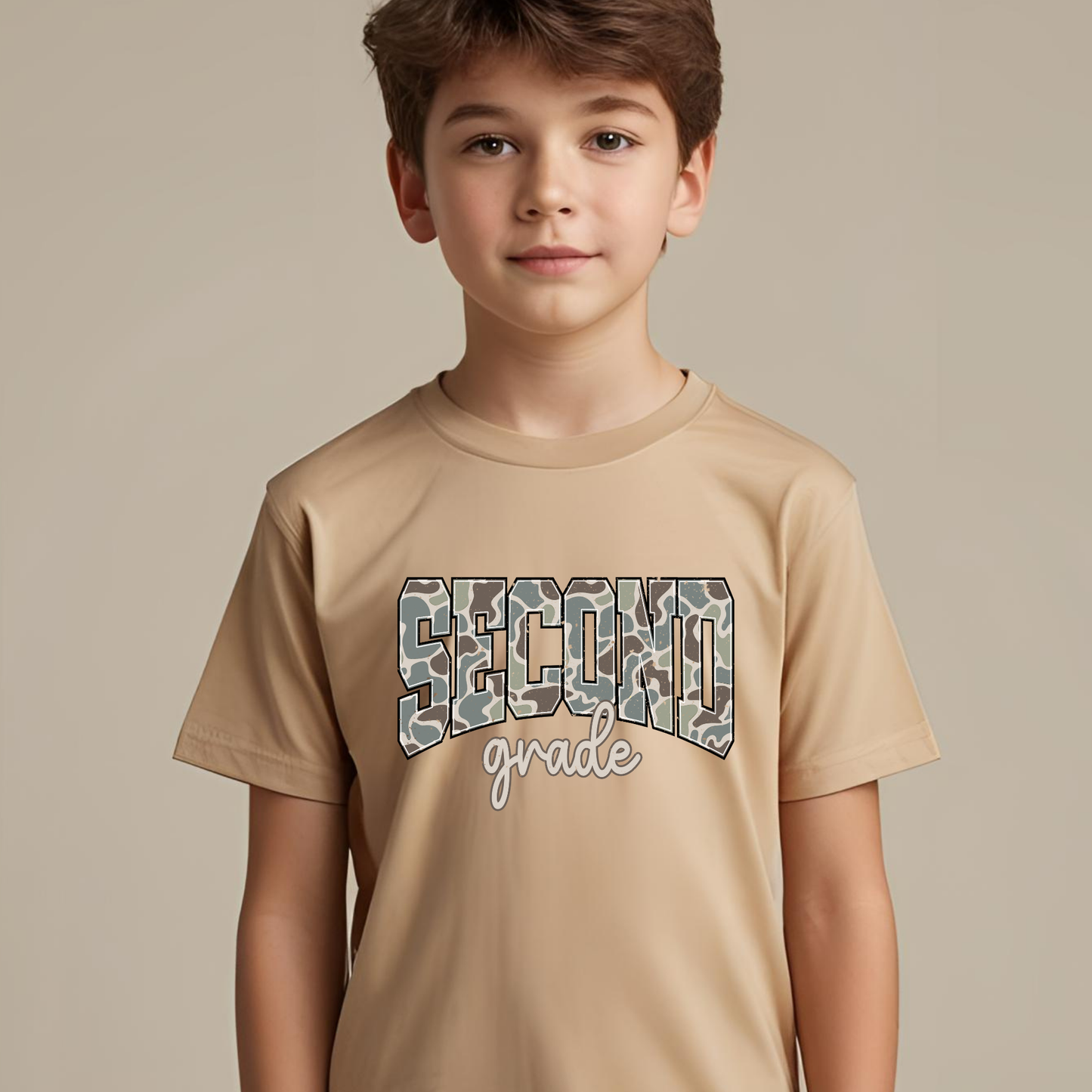 Camo Second Grade Youth Graphic Tee