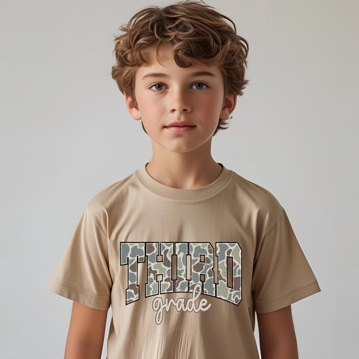 Camo Third Grade Youth Graphic Tee