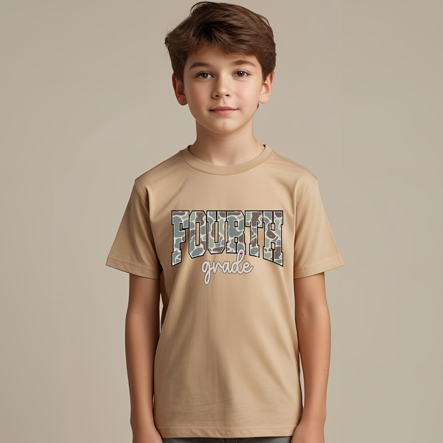 Camo Fourth Grade Youth Graphic Tee