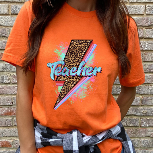 Teacher Lightning Bolt Graphic Tee