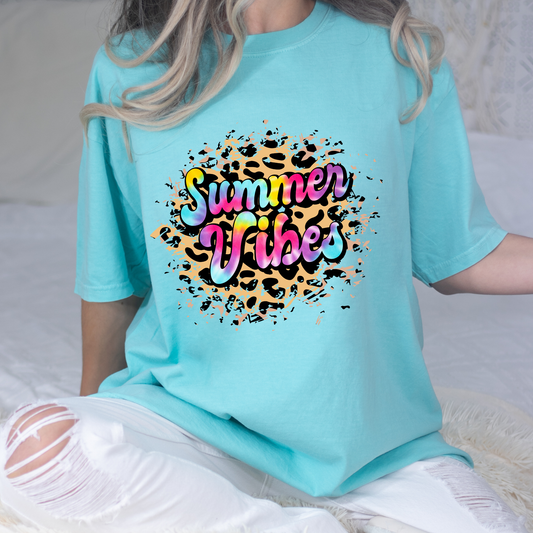 Summer Vibes Tie-Dye Graphic Tee