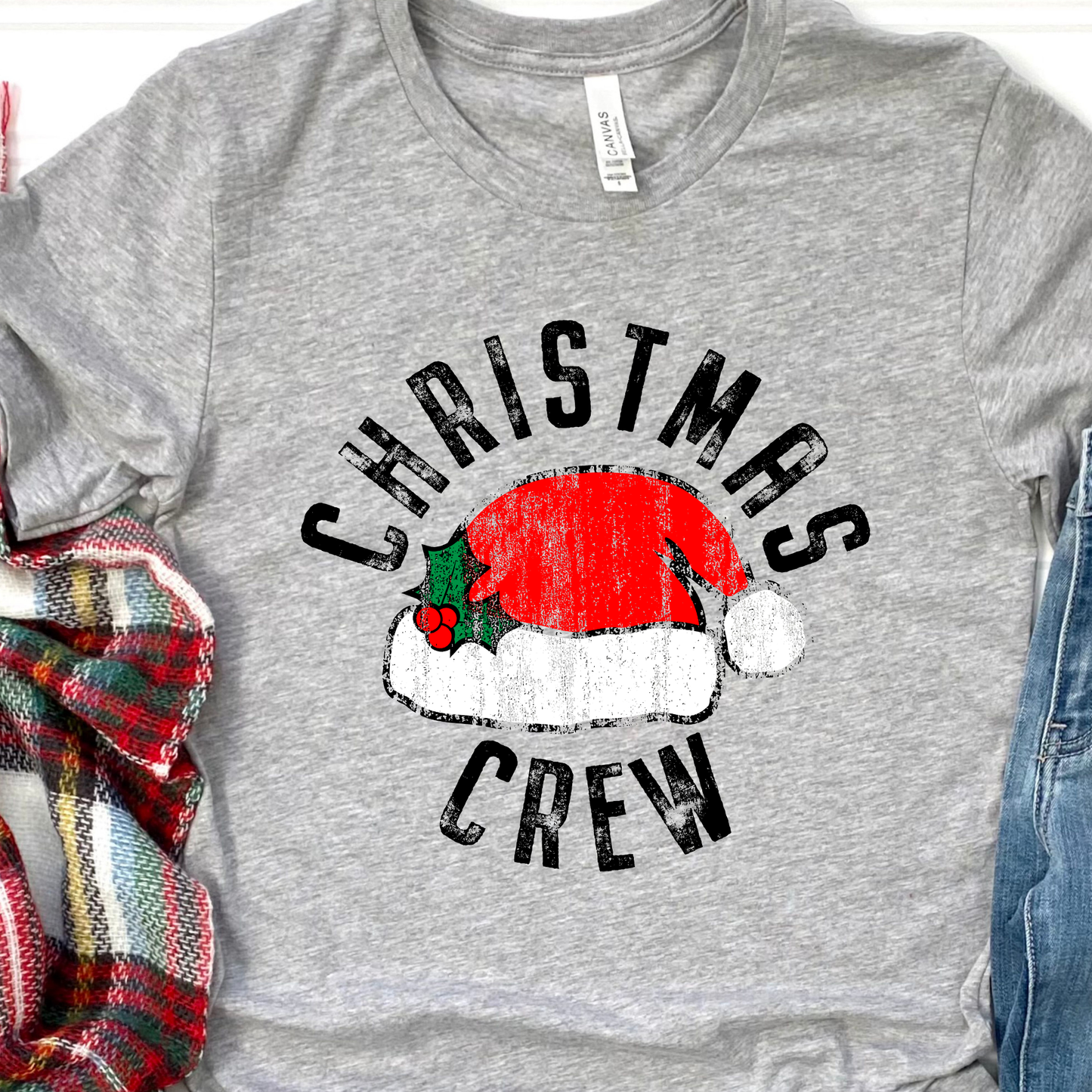 Christmas Crew Grey Graphic Tee