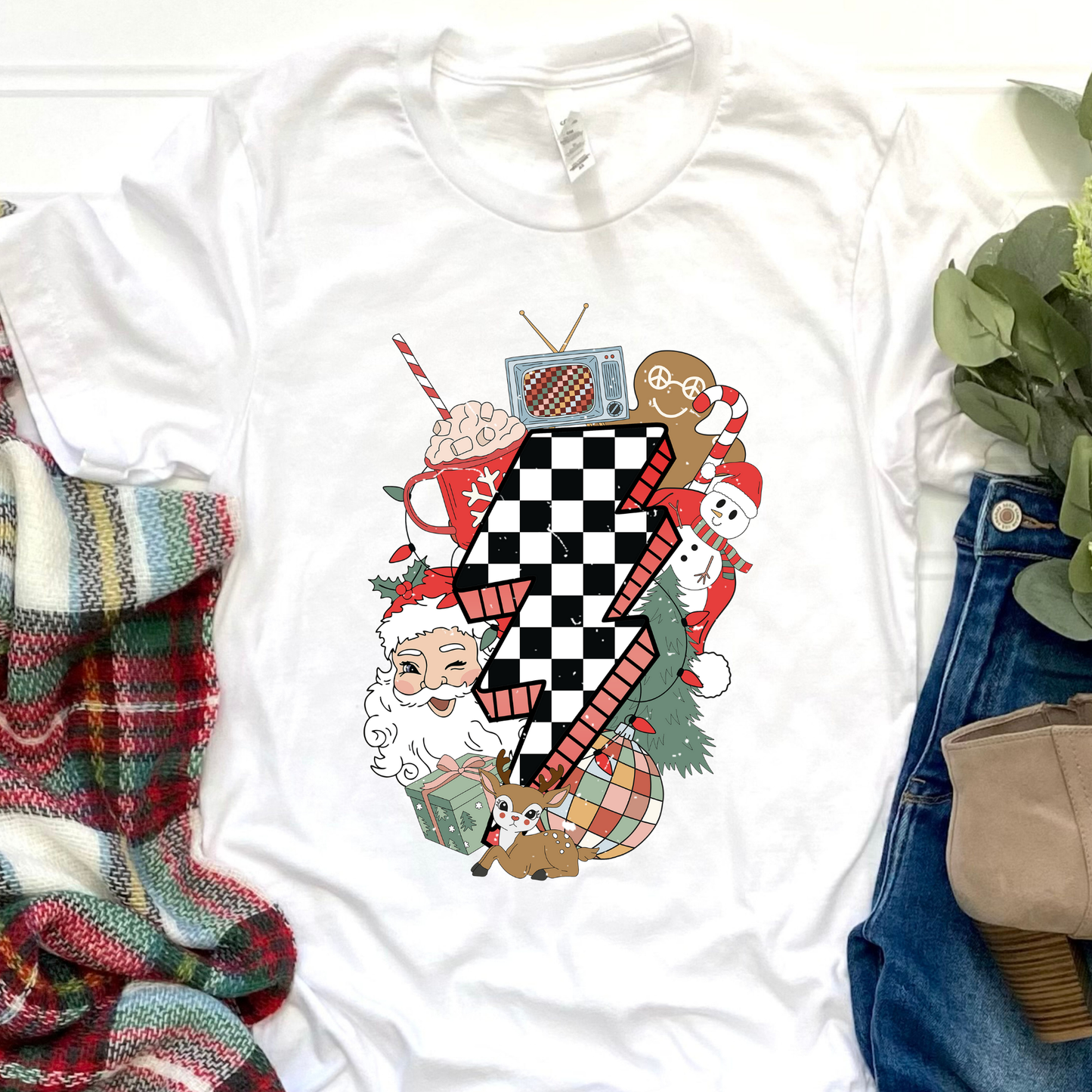 Christmas Season White Graphic Tee