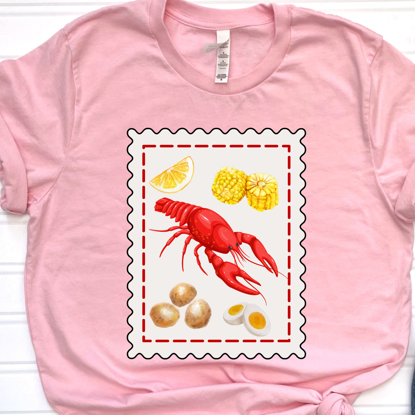 Crawfish Season Pink Graphic Tee