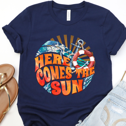 Here Comes The Sun Navy Graphic Tee