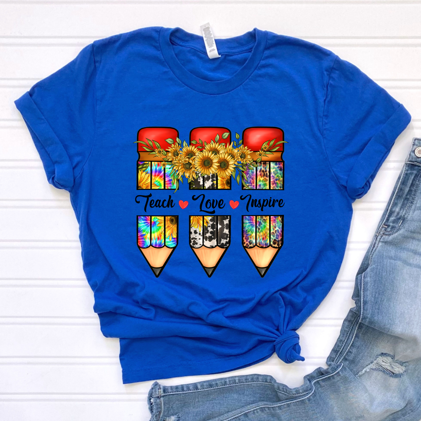 Teach Love Inspire Pencils Graphic Tee