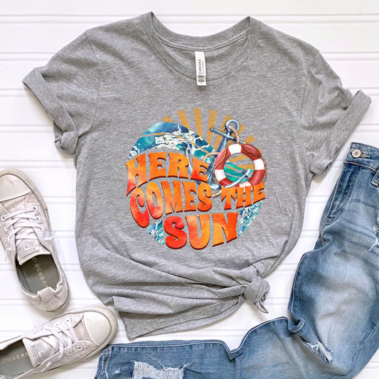 Here Comes The Sun Grey Graphic Tee