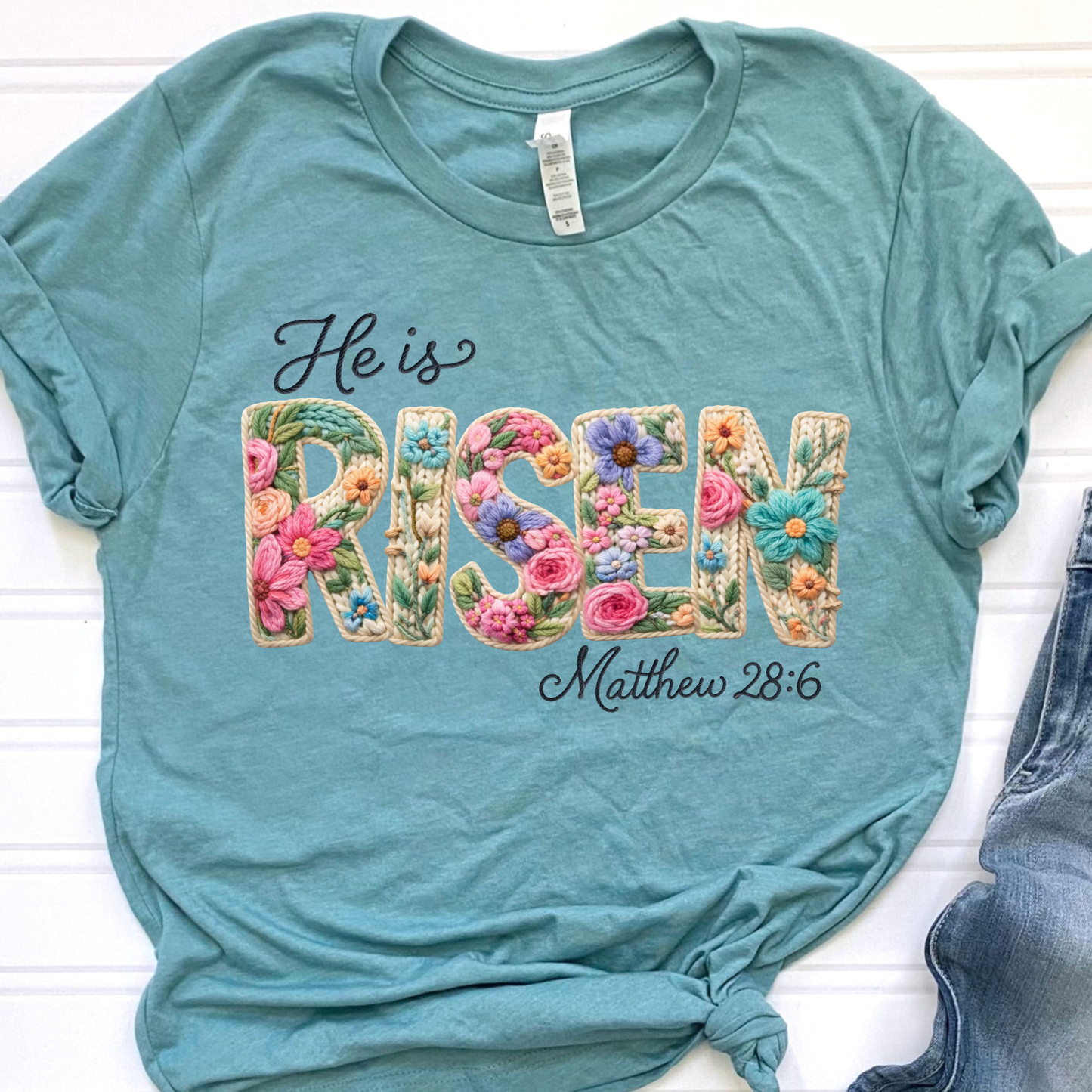 He is Risen Floral Graphic Tee