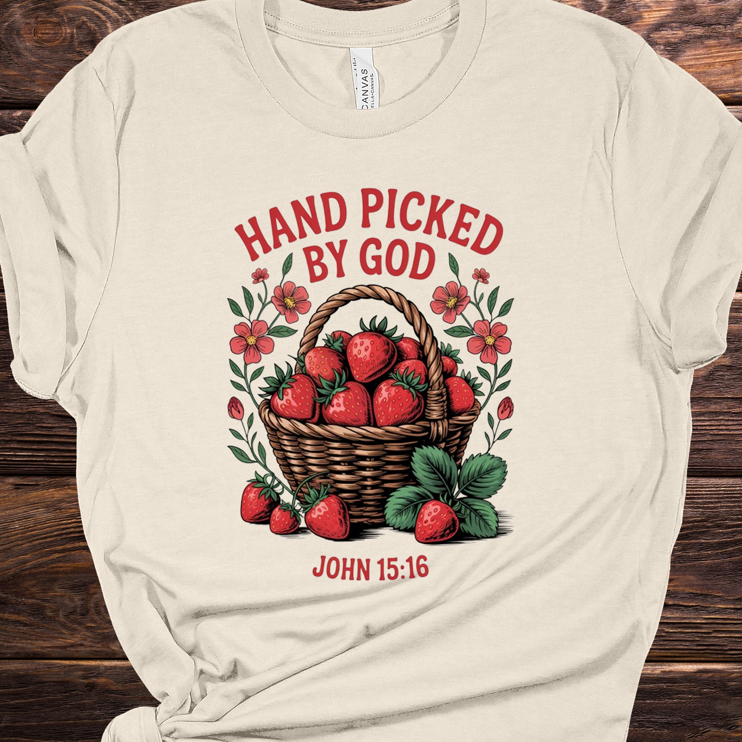 Hand Picked by God Natural Graphic Tee