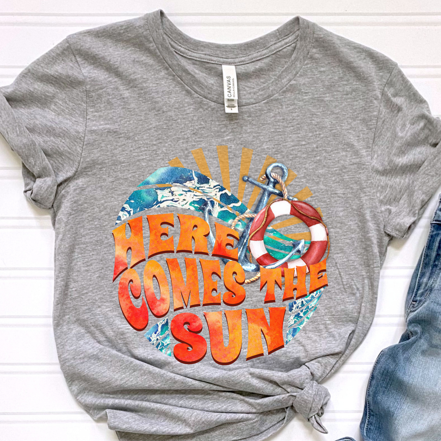 Here Comes The Sun Grey Graphic Tee
