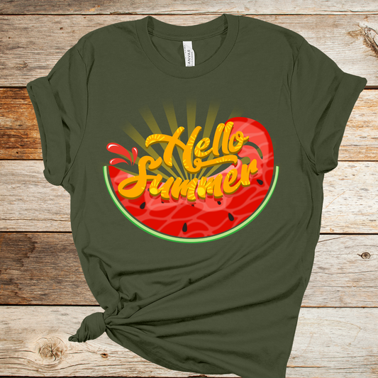 Hello Summer Watermelon Graphic Tee