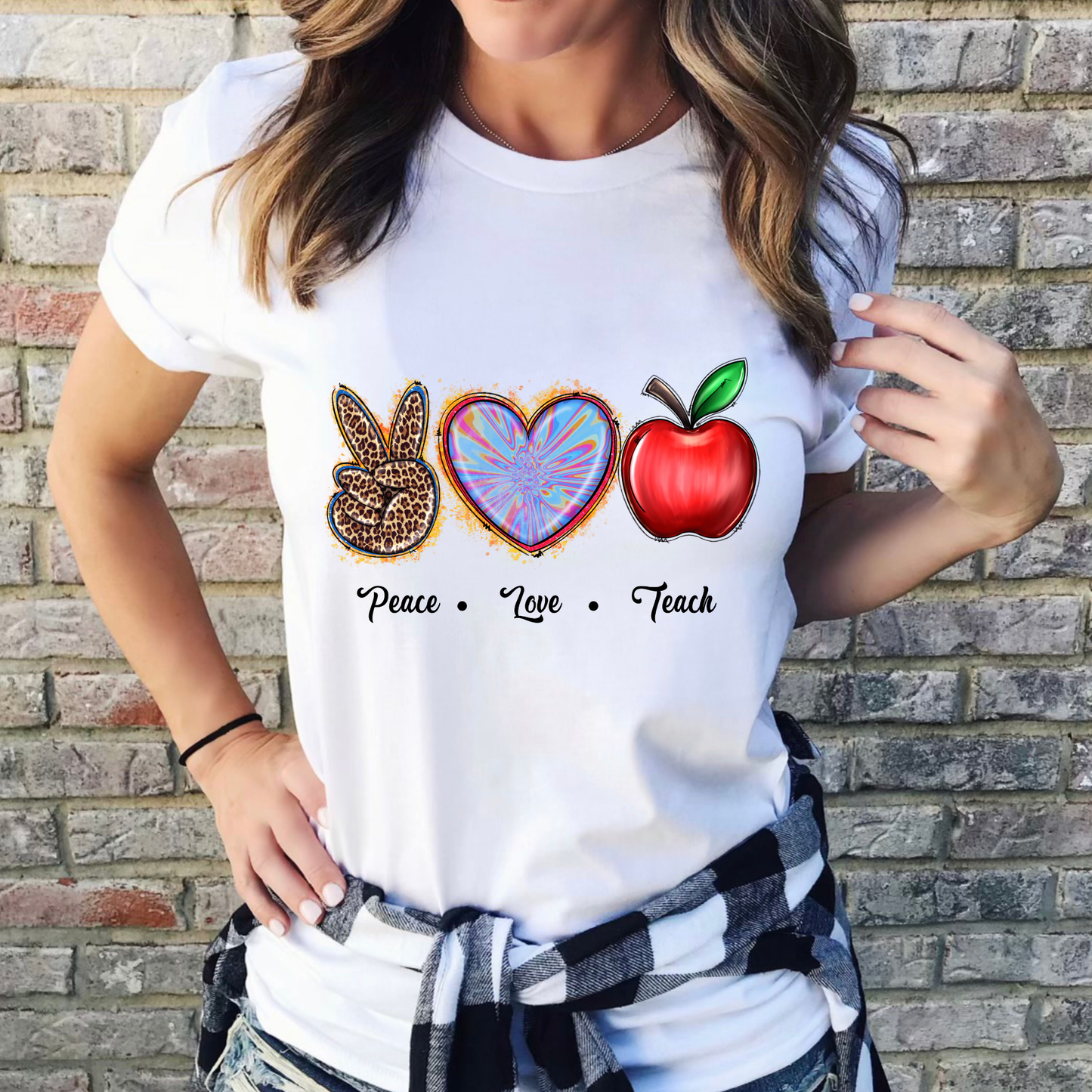 Peace Love Teach Graphic Tee