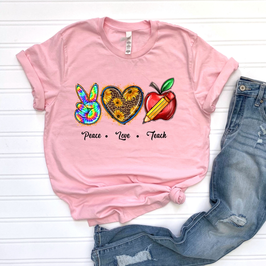 Teach Love Peace Graphic Tee