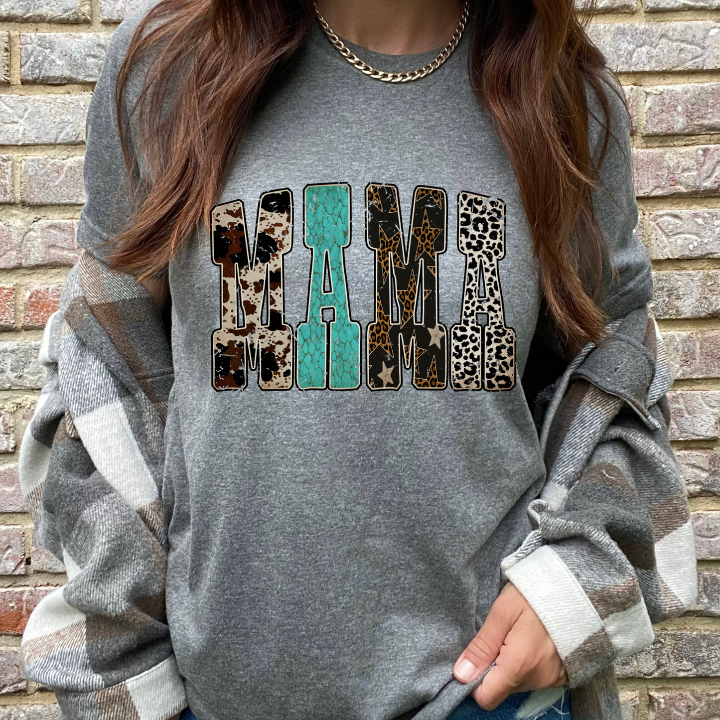 Western Mama Grey Graphic Tee