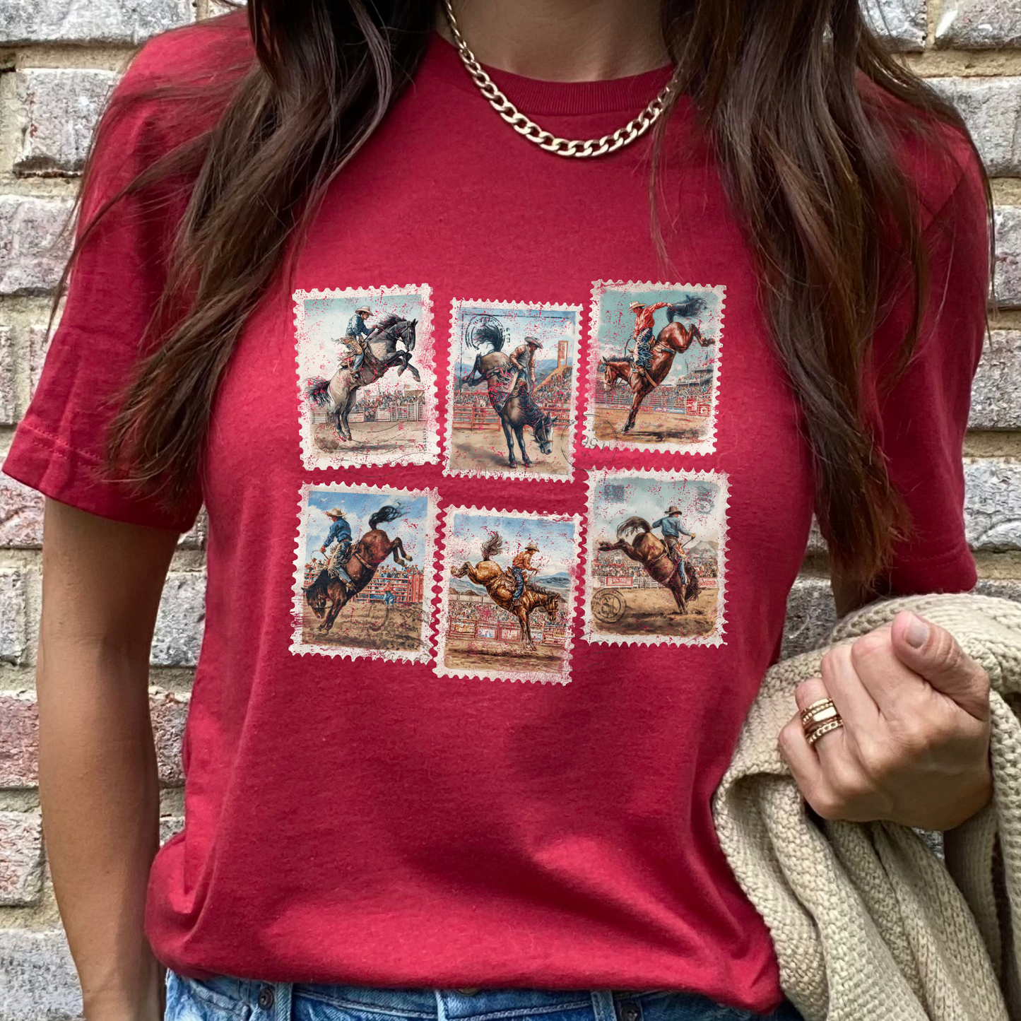 Rodeo Cowboy Red Graphic Tee